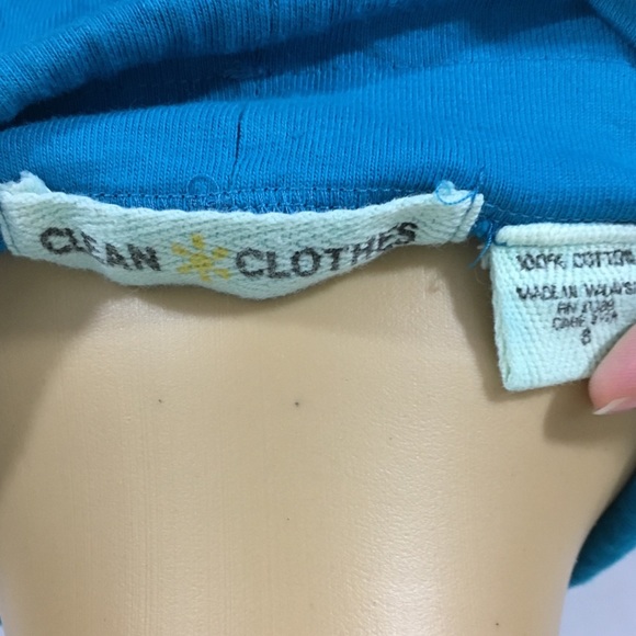 3/$20 Clean Clothes Blue Cowl Neck Sweatshirt Size Small - Picture 4 of 5